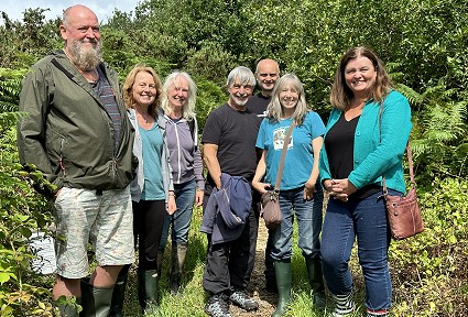 A group of people with Sioned Williams in clyne common