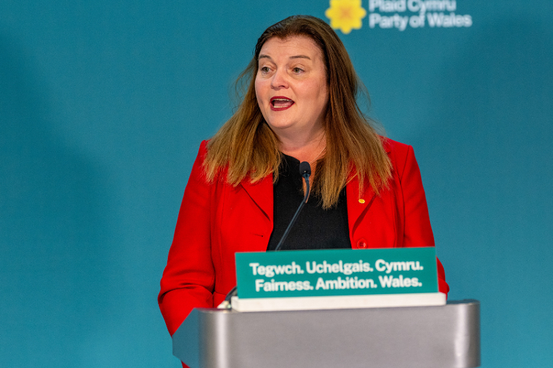 Sioned Williams yn siarad mewn cynhadledd