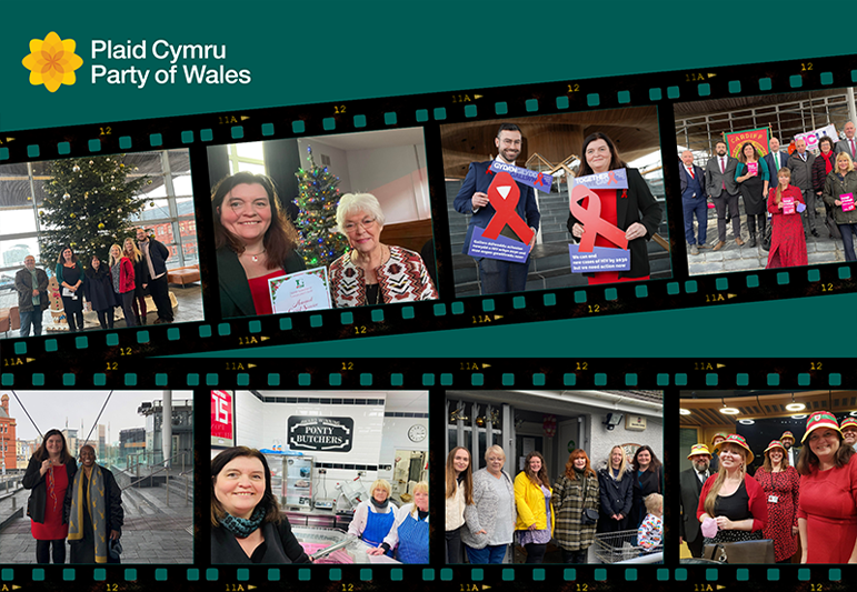 collage o ddelweddau o wythnos Sioned Williams