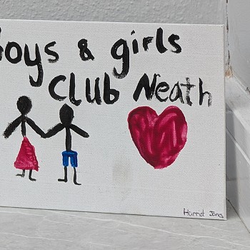 drawing of a boy and girl holding hands