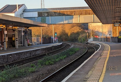 Railway tracks and platform
