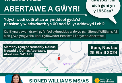 Poster Menywod Abertawe a Gŵyr - A gawsoch chi eich geni yn y 1950au?