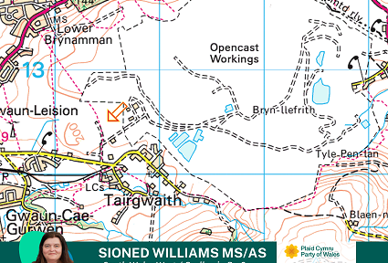 Map o Safleoedd glo anniogel
