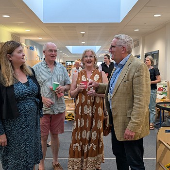 Sioned speaking with guests